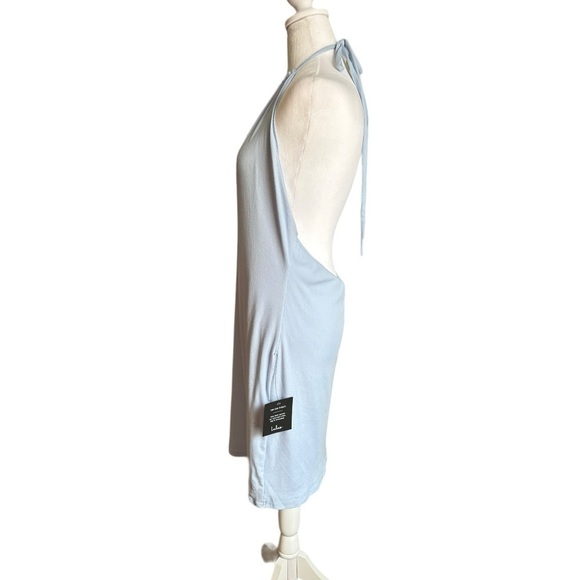 Lulus Loving Los Angeles Light Blue Ribbed Halter Mini Dress Size XL NWT - Picture 9 of 17